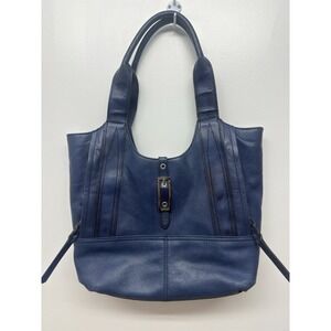 B Makowsky Blue Leather‎ Hand Bag Purse Hobo Shoulder Bag #33